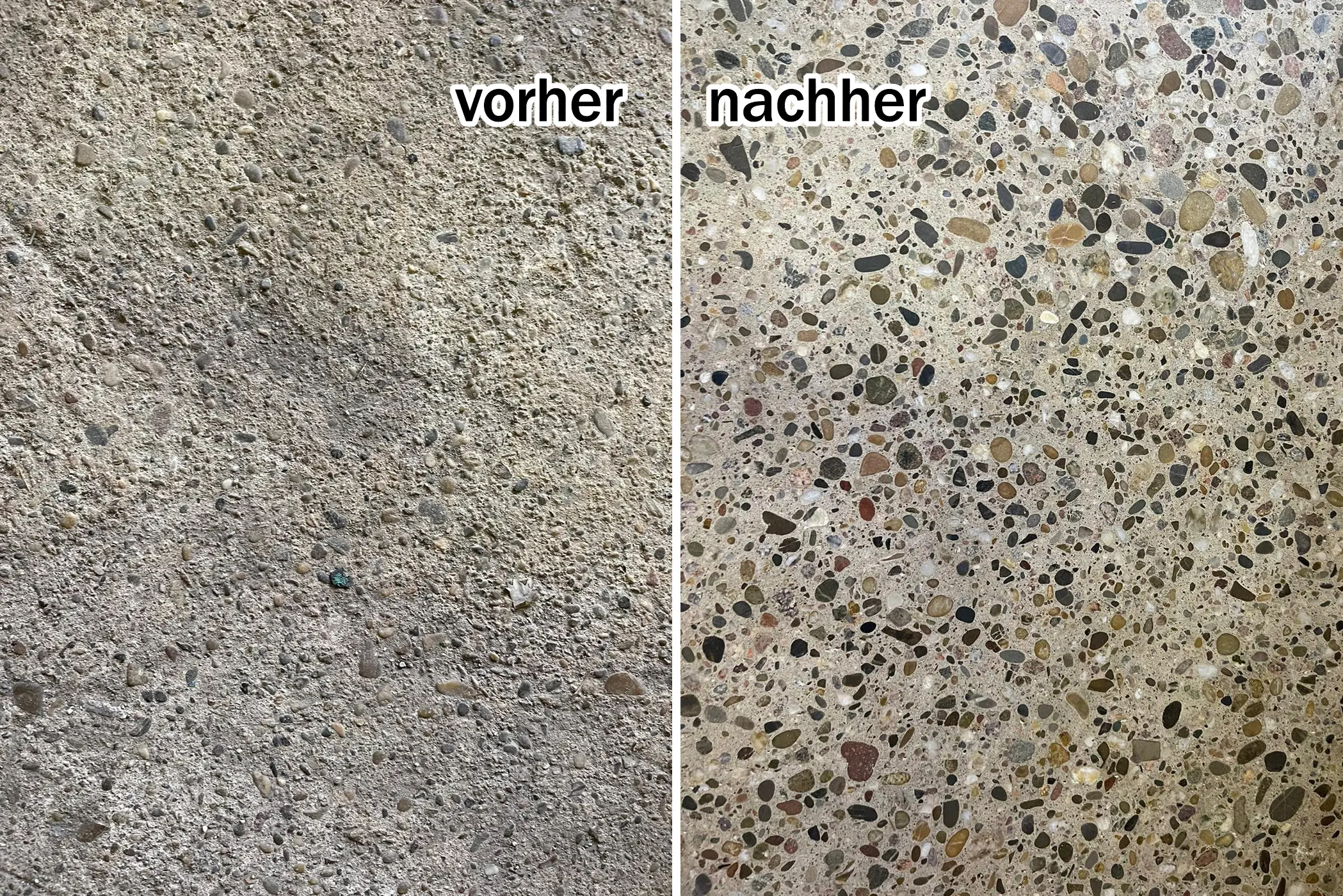 Beton: vorher/nachher
